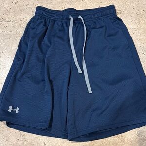 Under Armour Blue and Gray Athletic Shorts with Moisture-Wicking Fabric